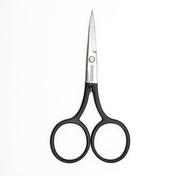 Unique Bargains 1 Pc Women 2.0 Embroidery Scissors Grooming Scissors For Bathroom Stainless Steel Black