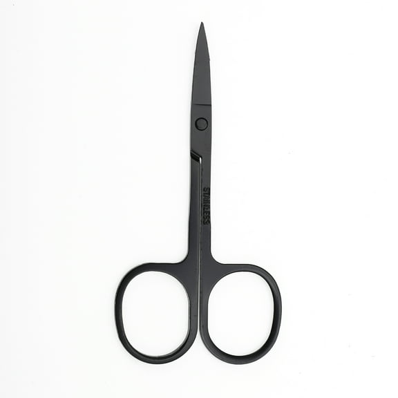 Unique Bargains 1 Pc Women 2.0A Scissors Eyebrow Trimmer Scissors For Beauty Parlor Stainless Steel Black