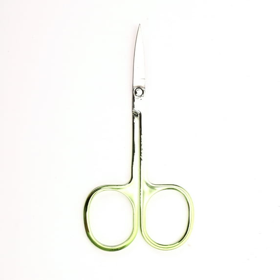 Unique Bargains 1 Pc Women 2.0A Scissors Eyebrow Trimmer Scissors For Beauty Parlor Stainless Steel Gradual Green