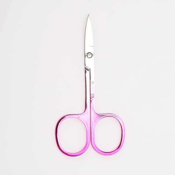 Unique Bargains 1 Pc Women 2.0A Scissors Eyebrow Trimmer Scissors For Beauty Parlor Stainless Steel Gradual Pink