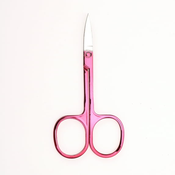 Unique Bargains 1 Pc Women 2.0A Scissors Eyebrow Trimmer Scissors For Beauty Parlor Stainless Steel Rose Red