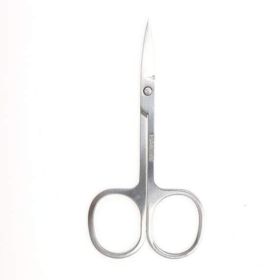 Unique Bargains 1 Pc Women 2.0A Scissors Eyebrow Trimmer Scissors For Beauty Parlor Stainless Steel Silver Tone