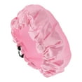 thumbnail image 1 of Unique Bargains 1 Pc Women Adjustable Bath Cap for Bathroom Business Travel Pink PEVA Satin, 1 of 4