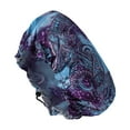 thumbnail image 1 of Unique Bargains 1 Pc Women Adjustable Shower Cap for Bathroom Business Travel Blue Purple PEVA Satin, 1 of 4