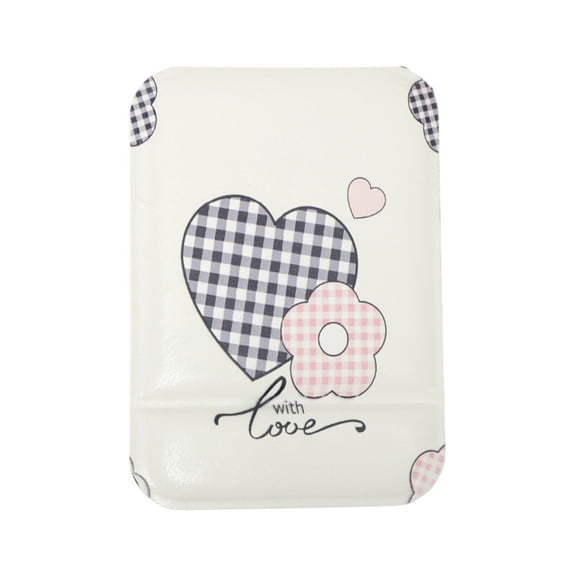 Unique Bargains 1 Pc Women Anti-skid Small Makeup Mirror for Travel Black Glass