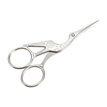 Unique Bargains 1 Pc Women Big Crane Scissors Facial Hair Scissors For Beauty Parlor Silver Tone Stainless Steel