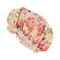thumbnail image 1 of Unique Bargains 1 Pc Women Big Flower Bath Cap for Bathroom Business Travel Pink Apricot, 1 of 4