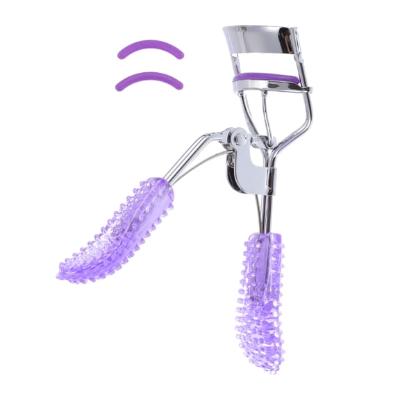 Unique Bargains 1 Pc Women Bling Handle Eyelash Curler for Beauty Parlor Business Travel Purple Carbon Steel