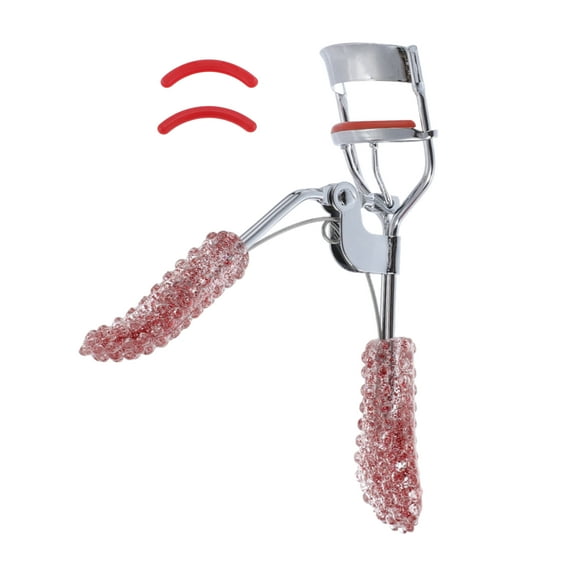Unique Bargains 1 Pc Women Bling Handle Eyelash Curler for Beauty Parlor Business Travel Red Carbon Steel