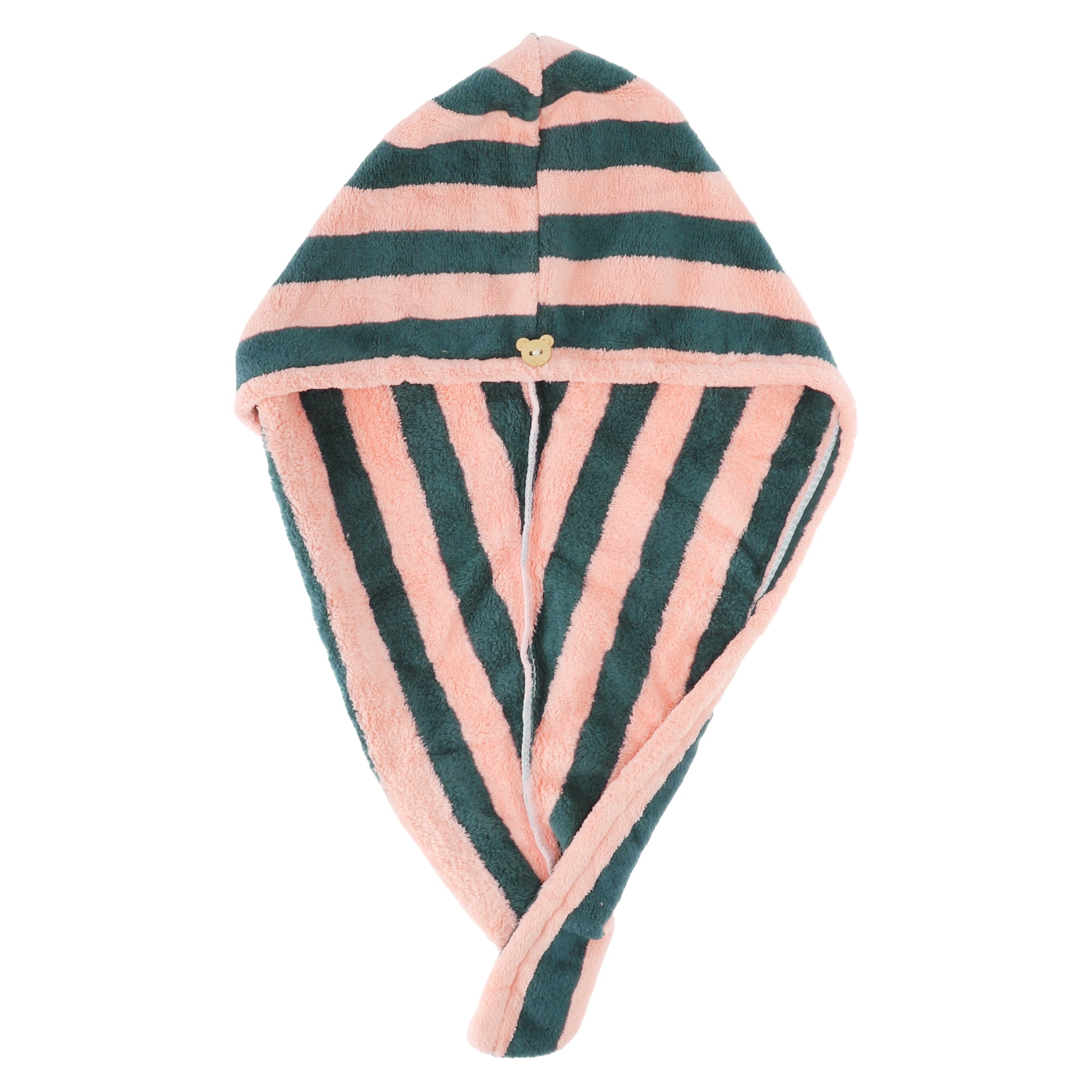 Unique Bargains 1 Pc Women Breathable Stripe Hair Drying Towel Pink, Navy Blue