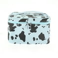 thumbnail image 1 of Unique Bargains 1 Pc Women Cow Pattern Square Makeup Bag for Travel Vacation Blue PU, 1 of 4