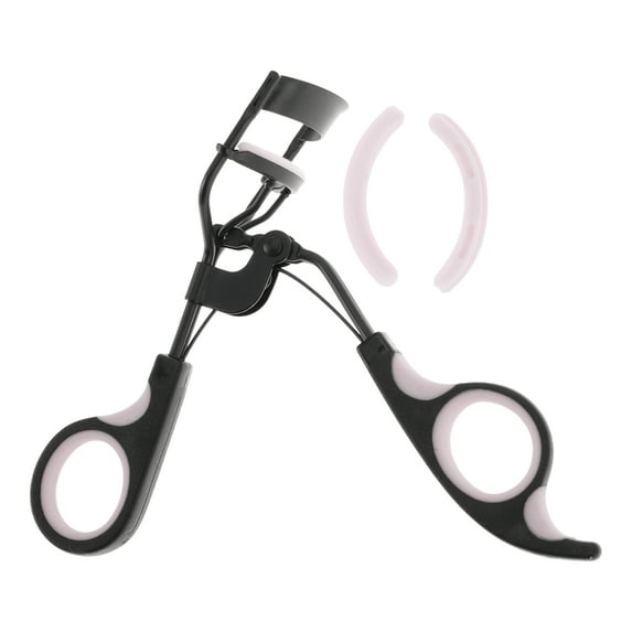 Unique Bargains 1 Pc Women Double Color Handle Eyelash Curler for Business Travel Carbon Steel PS Pink  Black