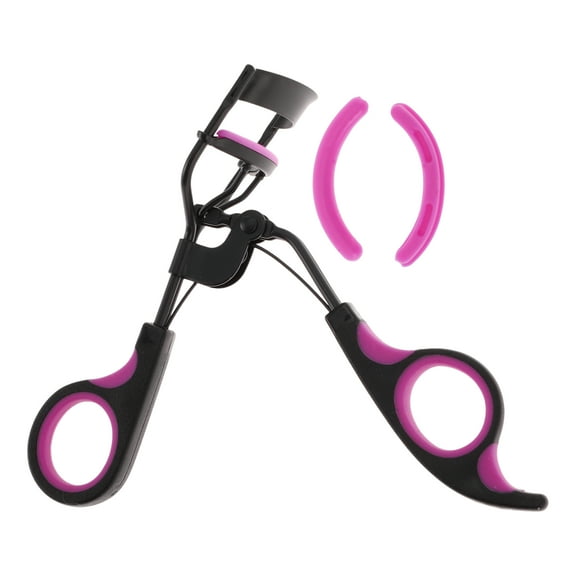 Unique Bargains 1 Pc Women Double Color Handle Eyelash Curler for Business Travel Carbon Steel PS Purple Black