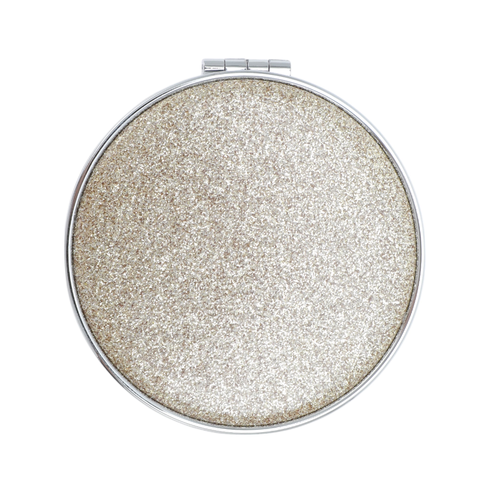 Unique Bargains 1 Pc Women Double-sided Makeup Mirror for Travel Light Gold Tone