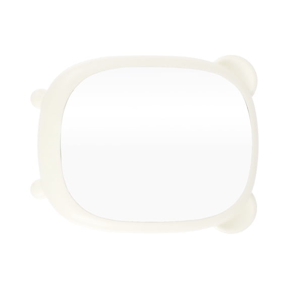 Unique Bargains 1 Pc Women Durable Cartoon Bears Desktop Cosmetic Mirror for Vacation White Plastic Aluminum Mirror