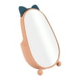 thumbnail image 1 of Unique Bargains 1 Pc Women Durable Cartoon Ears Desktop Cosmetic Mirror for Travel Pink Blue Plastic Silver Mirror, 1 of 2