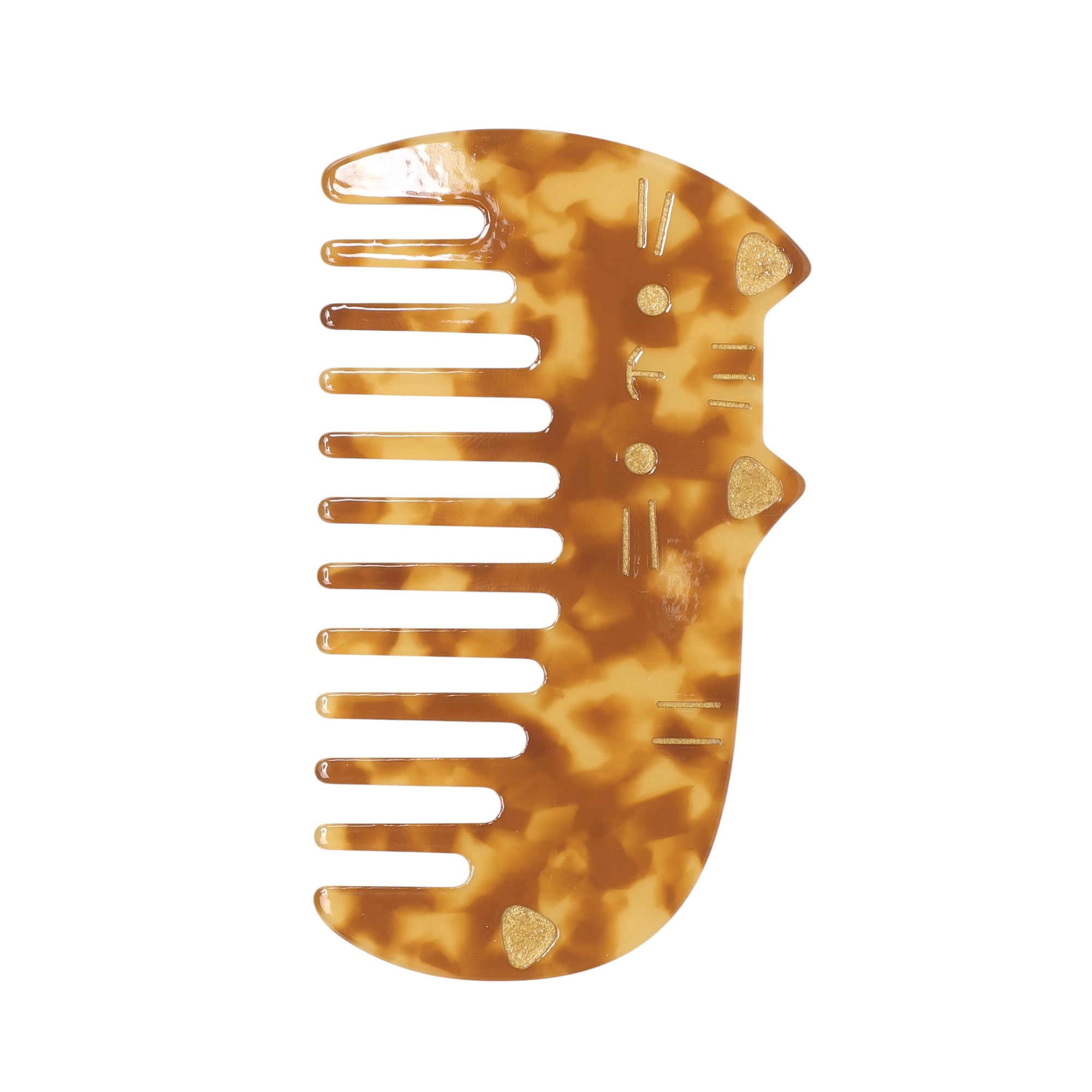 Unique Bargains 1 Pc Women Durable Cute Cat Comb Designed for All Hair Types Amber