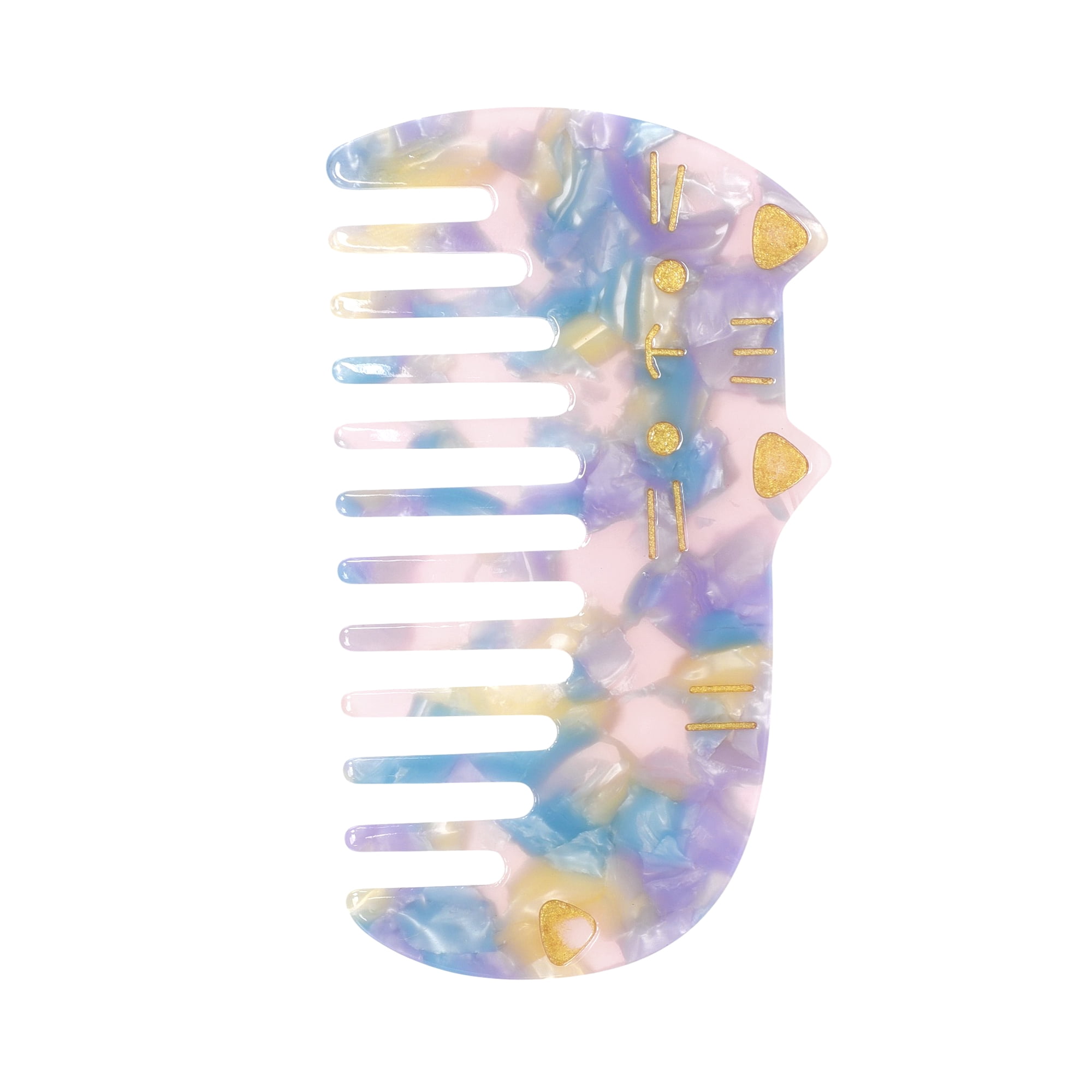Unique Bargains 1 Pc Women Durable Cute Cat Comb Designed for All Hair Types Blue Cloud