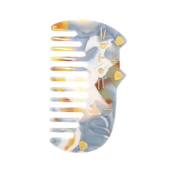 Unique Bargains 1 Pc Women Durable Cute Cat Comb Designed for All Hair Types Blue