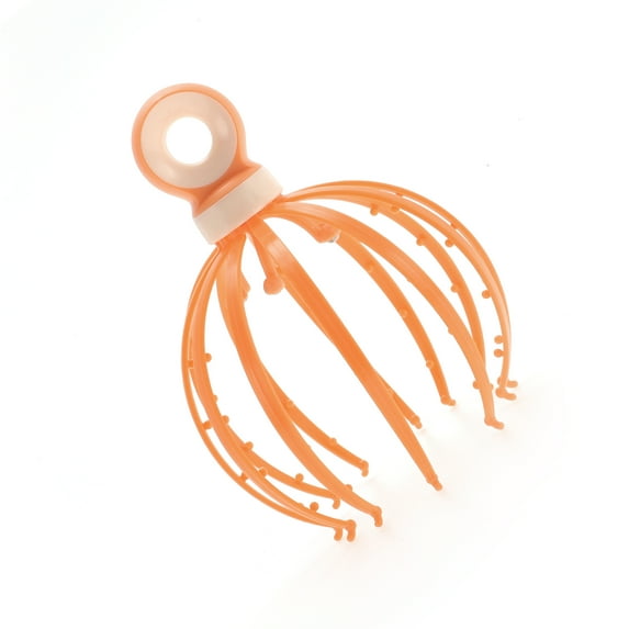 Unique Bargains 1 Pc Women Durable Eighteen Claws Style Head Massager for Home for Office Orange Plastic Steel Ball
