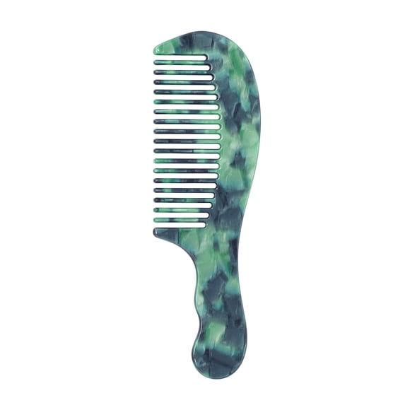 Unique Bargains 1 Pc Women Durable Marble Texture Large Tooth Comb Dark Green Acetate Sheet