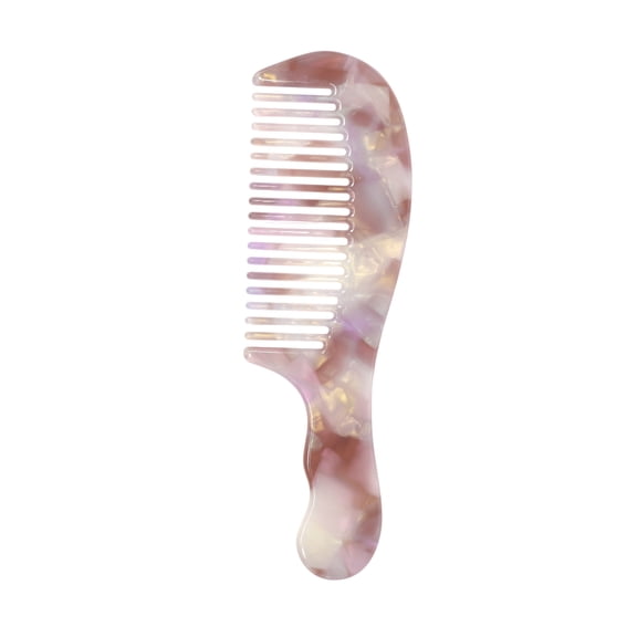Unique Bargains 1 Pc Women Durable Marble Texture Large Tooth Comb Purple Acetate Sheet