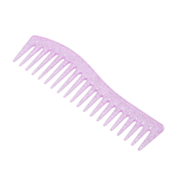 Unique Bargains 1 Pc Women Durable S Shaped Wide Tooth Straightening Comb Purple