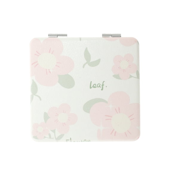 Unique Bargains 1 Pc Women Durable Square Shape Handheld Mirror for Travel Pink