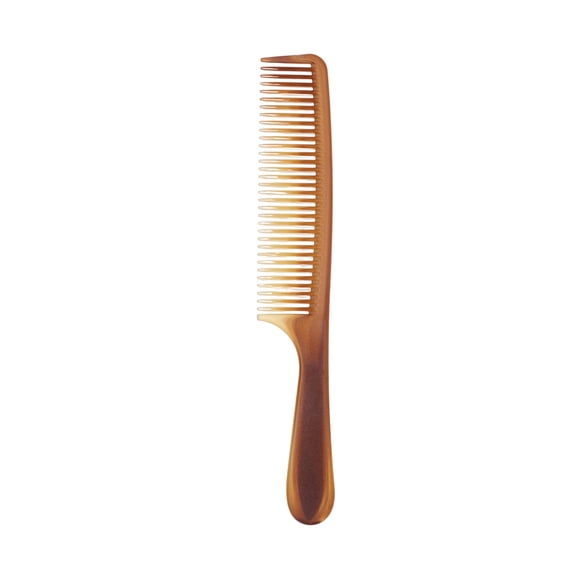 Unique Bargains 1 Pc Women Durable Two-Color Flat Comb Amber Plastic