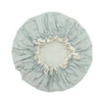 thumbnail image 1 of Unique Bargains 1 Pc Women Durable Waterproof Shower Cap for Bathroom Vacation Hotel Travel Blue Satin EVA, 1 of 2