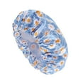 thumbnail image 1 of Unique Bargains 1 Pc Women Elegant Flowers Bath Cap for Bathroom Business Travel Blue White Orange, 1 of 4