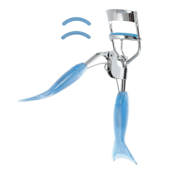 Unique Bargains 1 Pc Women Fishtail Handle Eyelash Curler for Beauty Parlor Business Travel Blue Carbon Steel
