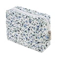 thumbnail image 1 of Unique Bargains 1 Pc Women Floral Octagonal Travel Cosmetic Bag for Business Travel Gym Blue Polyester, 1 of 2