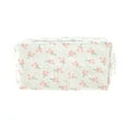 thumbnail image 1 of Unique Bargains 1 Pc Women Floral Pillow Shape Makeup Bag for Travel Vacation White Polyester, 1 of 4