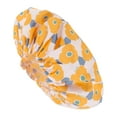thumbnail image 1 of Unique Bargains 1 Pc Women Flower Pattern Shower Cap for Bathroom Business Travel Yellow PEVA Polyester, 1 of 4
