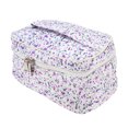 thumbnail image 1 of Unique Bargains 1 Pc Women Flower Square Travel Cosmetic Bag for Gym Business Travel Purple Polyester, 1 of 2