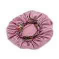 thumbnail image 1 of Unique Bargains 1 Pc Women Flowered Shower Cap for Bathroom Hotel Black Satin, Milk Silk, 1 of 5