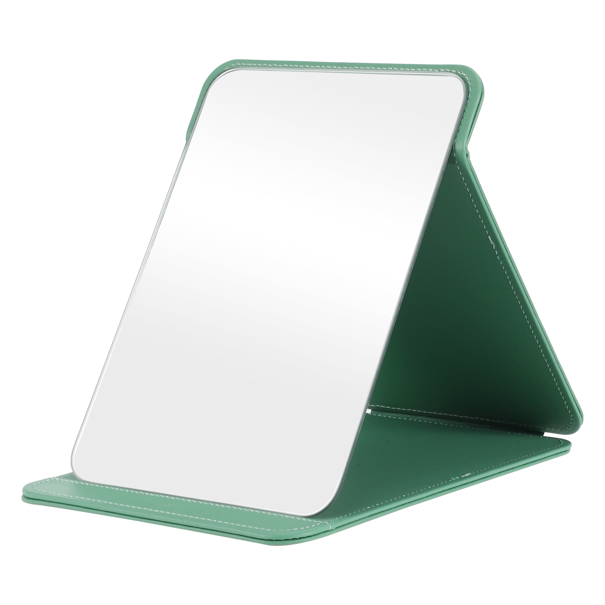 Unique Bargains 1pc Foldable Makeup Mirror for Travel and Vacation Green Extra Large