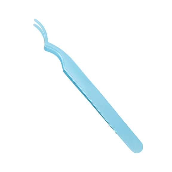 Unique Bargains 1 Pc Women Lightweight Eyelash Extension Tweezers for Beauty Parlor Blue Stainless Steel