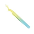 thumbnail image 1 of Unique Bargains 1 Pc Women Lightweight Eyelash Extension Tweezers for Beauty Parlor Yellow Blue Stainless Steel, 1 of 3