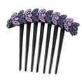 thumbnail image 1 of Unique Bargains 1 Pc Women Portable Hair Insert Comb for Straight Wavy Curly Hair Deep Purple Resin Rhinestone, 1 of 3