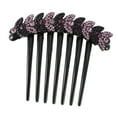 thumbnail image 1 of Unique Bargains 1 Pc Women Portable Hair Insert Combs for Straight Wavy Curly Hair Purple Resin Rhinestone, 1 of 3