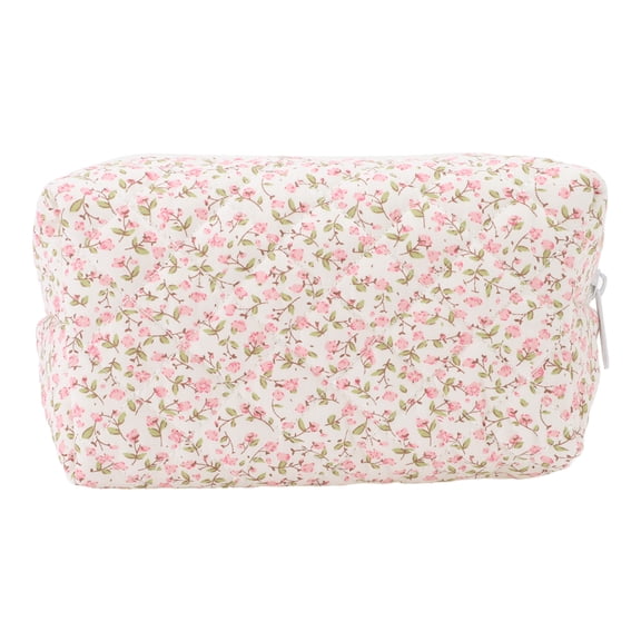 Unique Bargains 1 Pc Women Portable Little Flower Pattern Makeup Bag Pink
