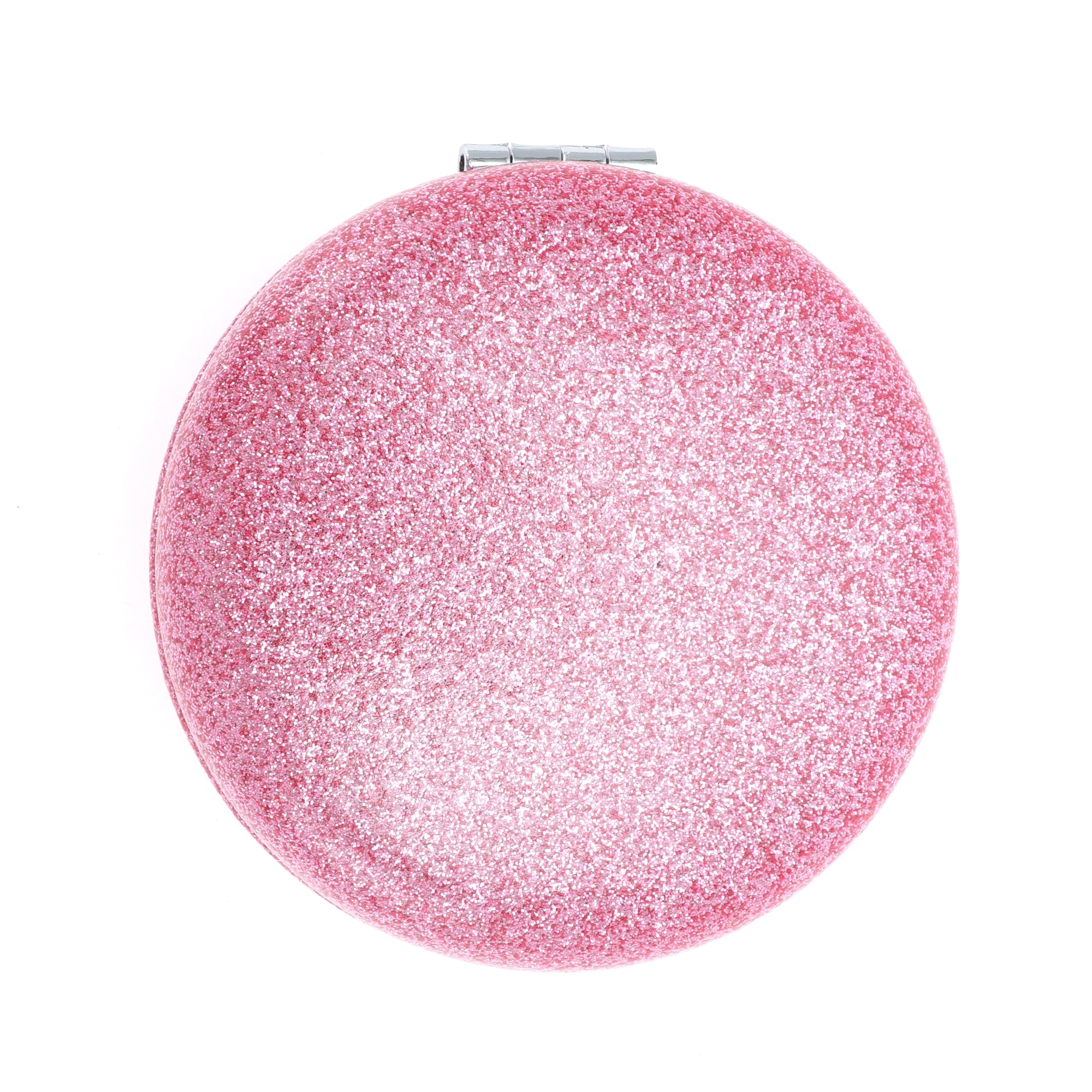 Unique Bargains 1 Pc Women Portable Round Makeup Mirror for Travel Vacation Pink