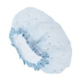 thumbnail image 1 of Unique Bargains 1 Pc Women Portable Shower Cap for Bathroom Business Travel Blue Yarn PEVA, 1 of 4