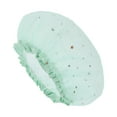 thumbnail image 1 of Unique Bargains 1 Pc Women Portable Shower Cap for Bathroom Business Travel Green Yarn PEVA, 1 of 3
