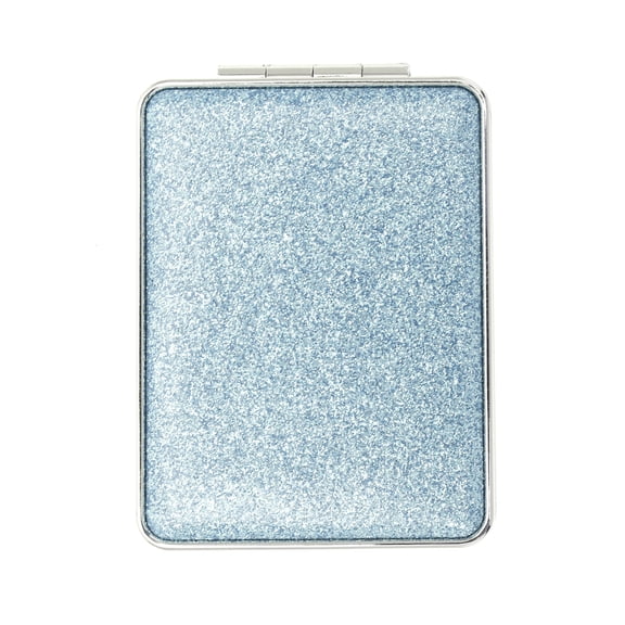 Unique Bargains 1 Pc Women Rectangular Double-sided Makeup Mirror for Travel Lake Blue