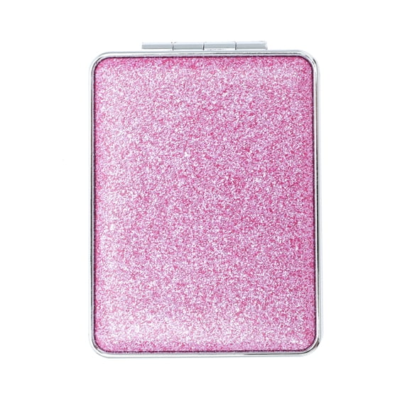 Unique Bargains 1 Pc Women Rectangular Double-sided Makeup Mirror for Travel Purple