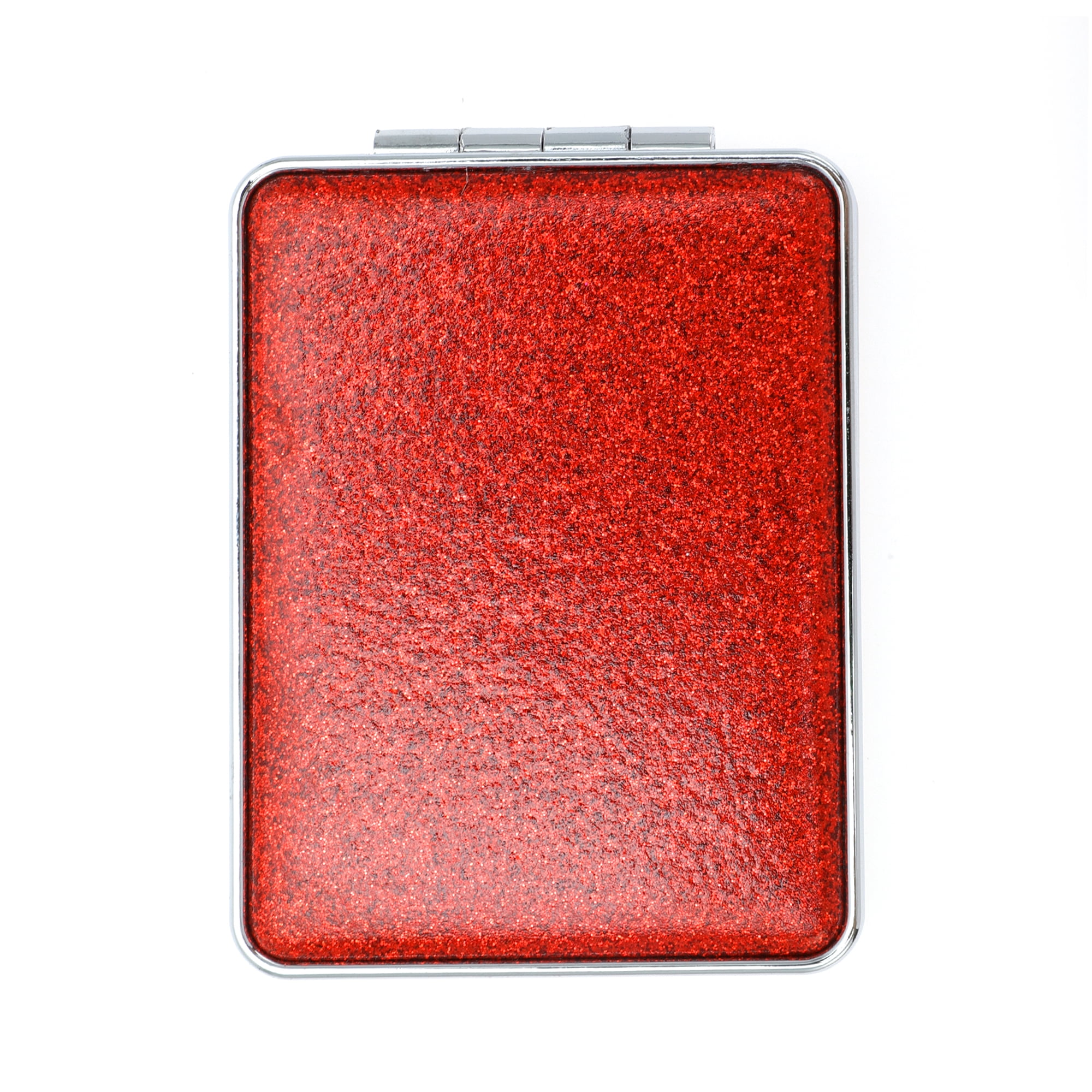 Unique Bargains 1 Pc Women Rectangular Double-sided Makeup Mirror for Travel Red