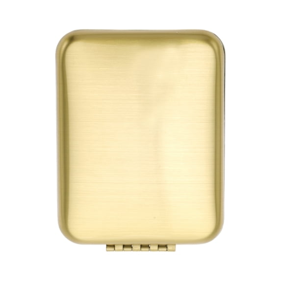 Unique Bargains 1 Pc Women Rectangular Folding Makeup Mirror for Travel Gold Tone